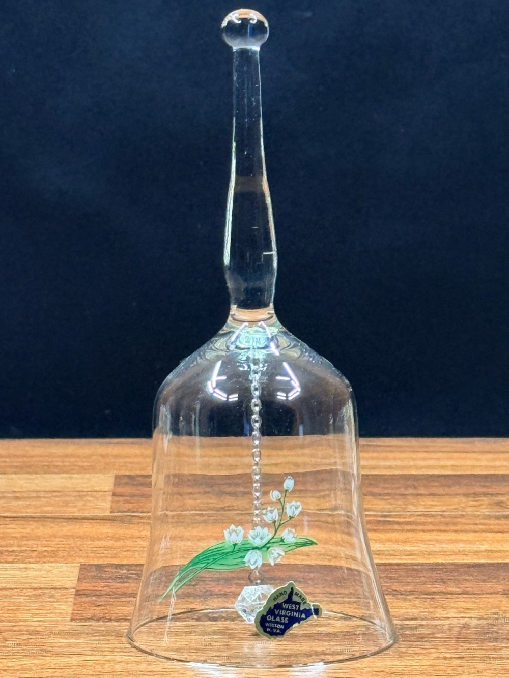 Hand Made West Virginia Glass Floral Bell